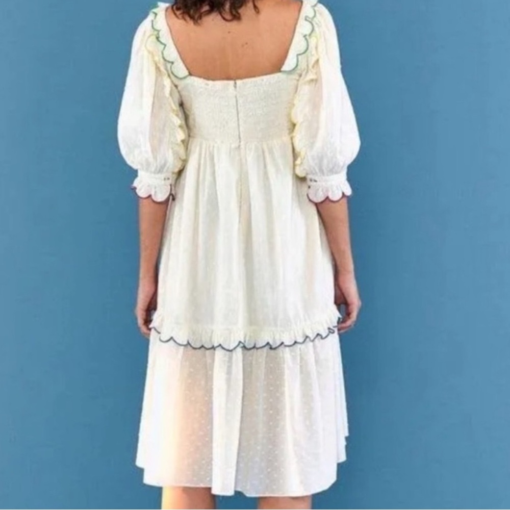 FARM Rio White Midi Dress with Multicolor Trim - Picture 6 of 6